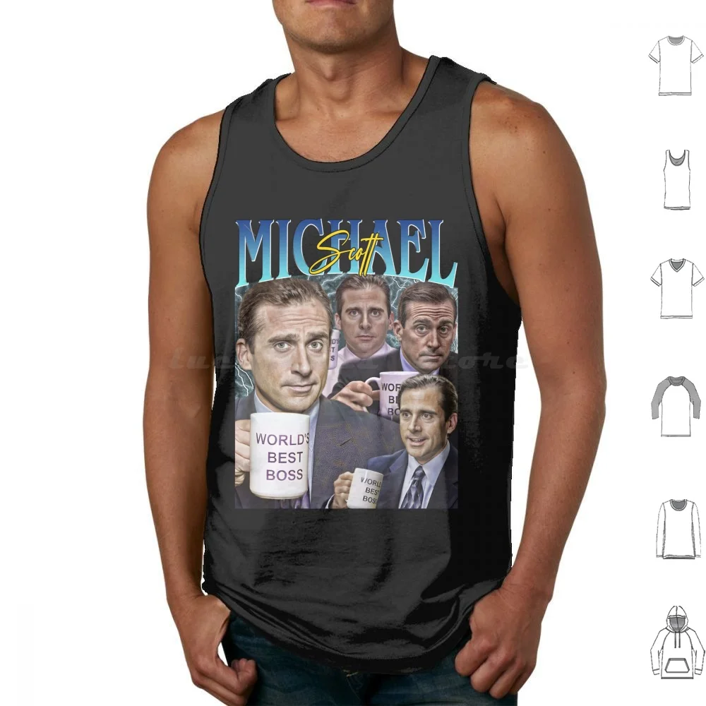 

Classic Michael Vintage Bootleg Tank Tops Vest Sleeveless Office Michael Dwight Jim Pam The Office Funny Dwight Schrute Dunder