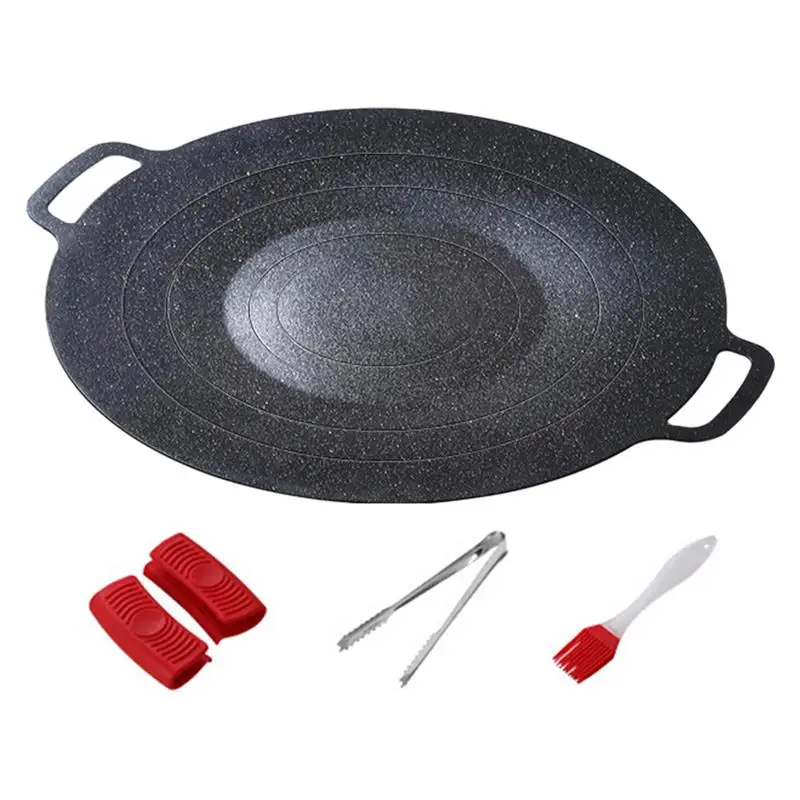 

BBQ Grill Pan Barbecue Roasting Tray Non Stick Barbecue Grilling Baskets Reusable Baking Tray For Camping BBQ Party Grill