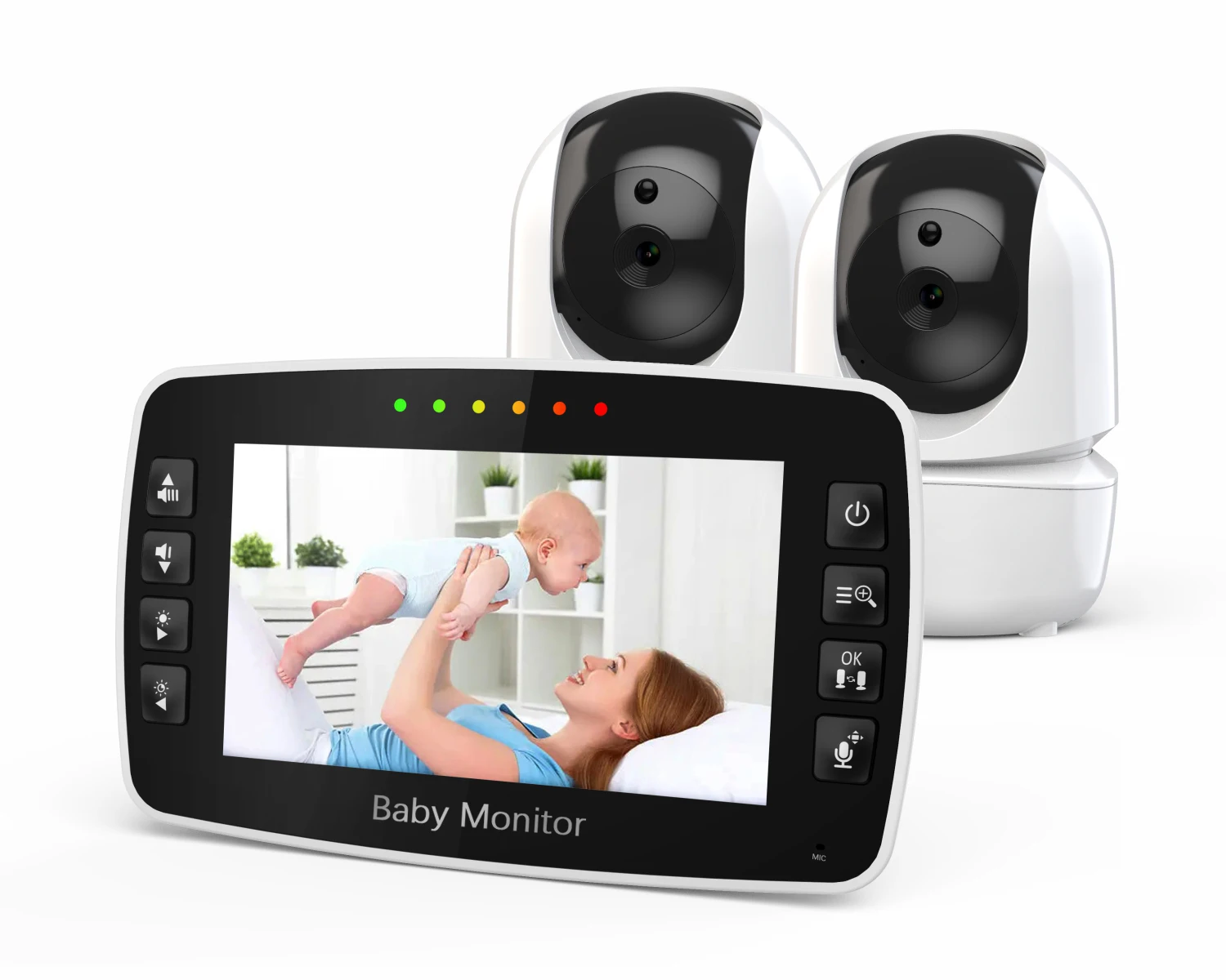 New Baby Monitor Two camera 4.3Inch Wireless With PTZ Camera High Security Camera Night Vision Temperature Monitoring Baby S6ca1c415e47c453ba8f1d80583223f2a9