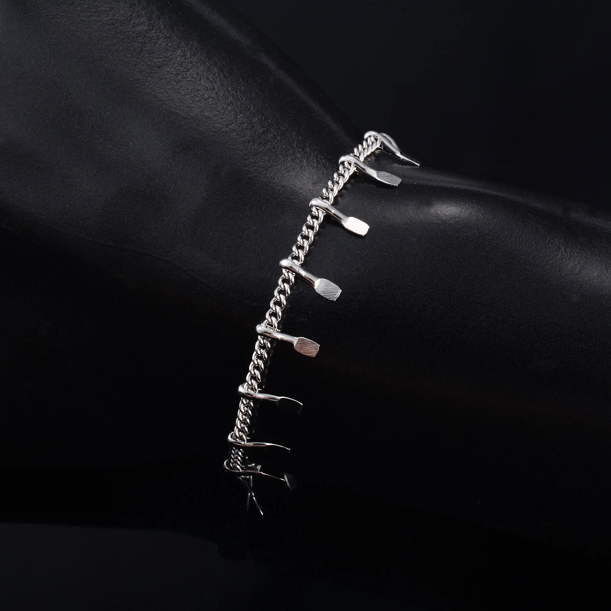 Trendy Stainless Steel Link Chain Bracelet for Women Ladies Hand Bangle Girl Foot Ankle Anklet DIY Jewelry Making Accessories