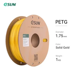 Premium PETG 3D Printing Filament, 1.75mm, High Precision +/- 0.05mm, 1KG Spool (Solid Gold)