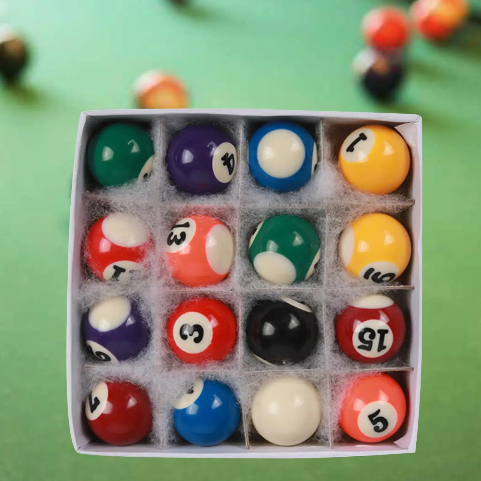 16x Mini Billiard Pool Balls Small Pool Ball Set, Kids Toy Gift Pool Table Accessories Set for Playroom Recreation Game