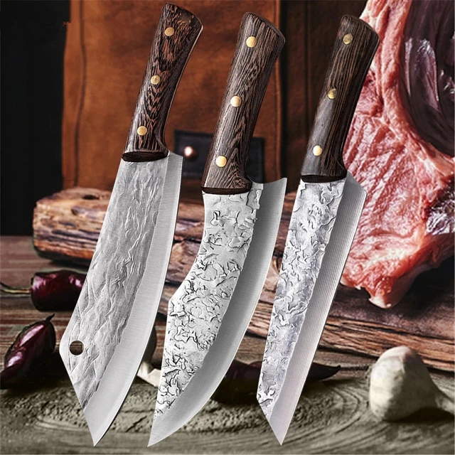 Forged Boning Knife Butcher Knife Kitchen Stainless Steel Meat Chopping  Knife Serbian Chef Slicing Cutter Knife Cooking Tools