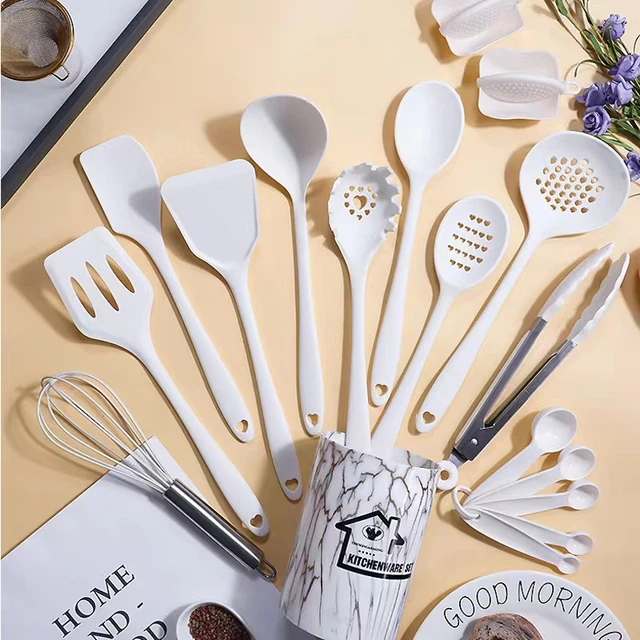 18PCS Silicone Cooking Utensils Set Kitchen Cookware for Nonstick Cookware  Best Kitchen Tools Dishwasher Safe BPA Free - AliExpress