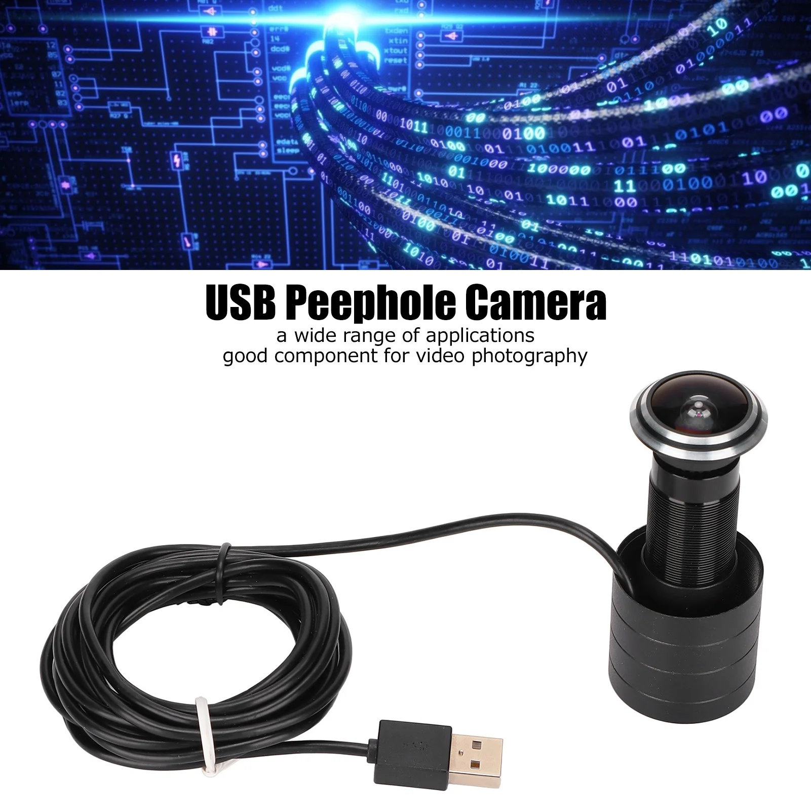 Door Eye Hole Camera Wide Angle 1080P 2 Million Pixels Drivefree USB HD Peephole Camera for Home Home USB Peephole