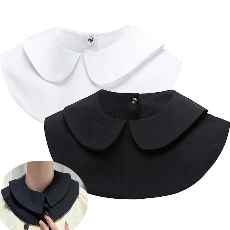 Fake Collar White Black Sharp/Round Dickey Blouse Detachable Half Shirts  Collars Clothes Accessories collar extender for Girls and Women