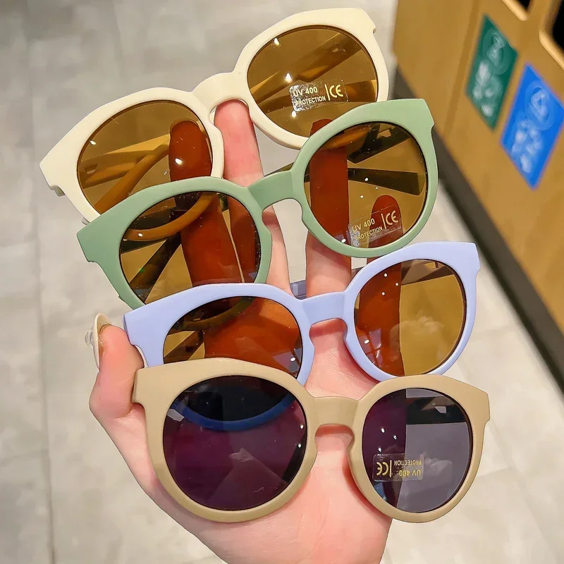New Fashion Children Glasses Vintage Round Outdoor Sun Protection Baby Girls Acrylic UV400 Sunglasses Kids Eyeglasses_voghion.com