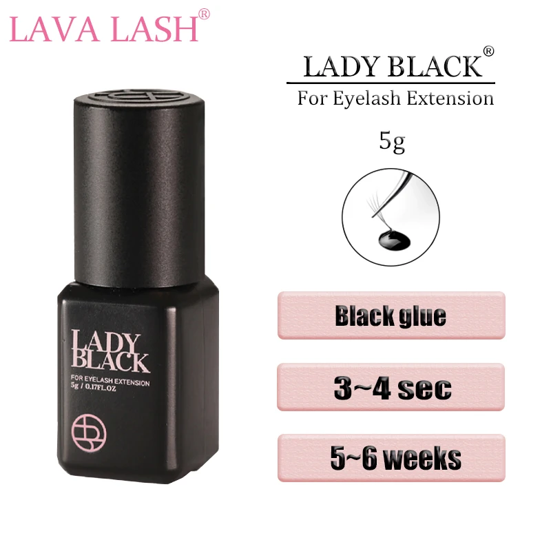 

5ml Korea Lady Black Glue for Eyelash Extension Fast Drying False Lashes Graft Adhesive Lasting 6 Weeks Professional Makeup Tool