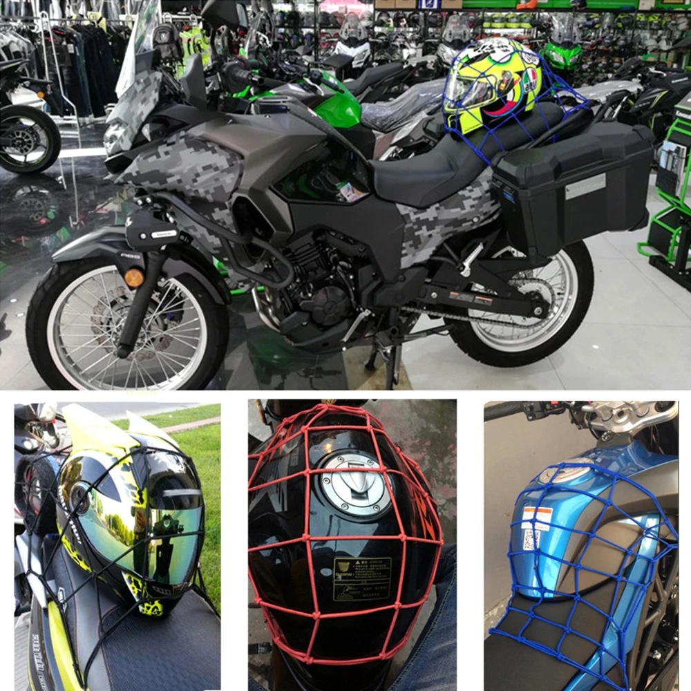 Universal Motorcycle Luggage Net Hooks Motorcycle Accessories Net Motorbike Mesh Bungee Mesh Helmet Holder Black Luggage