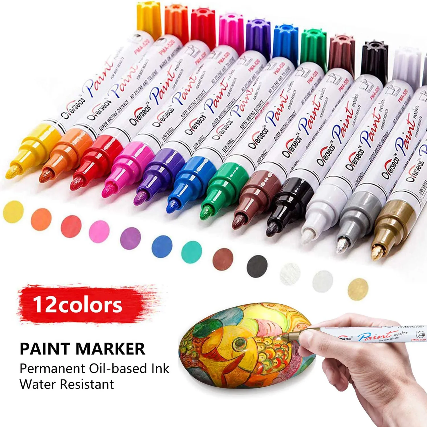 20 Color Paint Markers Pens Set Oil-Based Permanent Paint Marker Quick Dry  and Waterproof Paint Pen for Car Tire Rock Painting - AliExpress