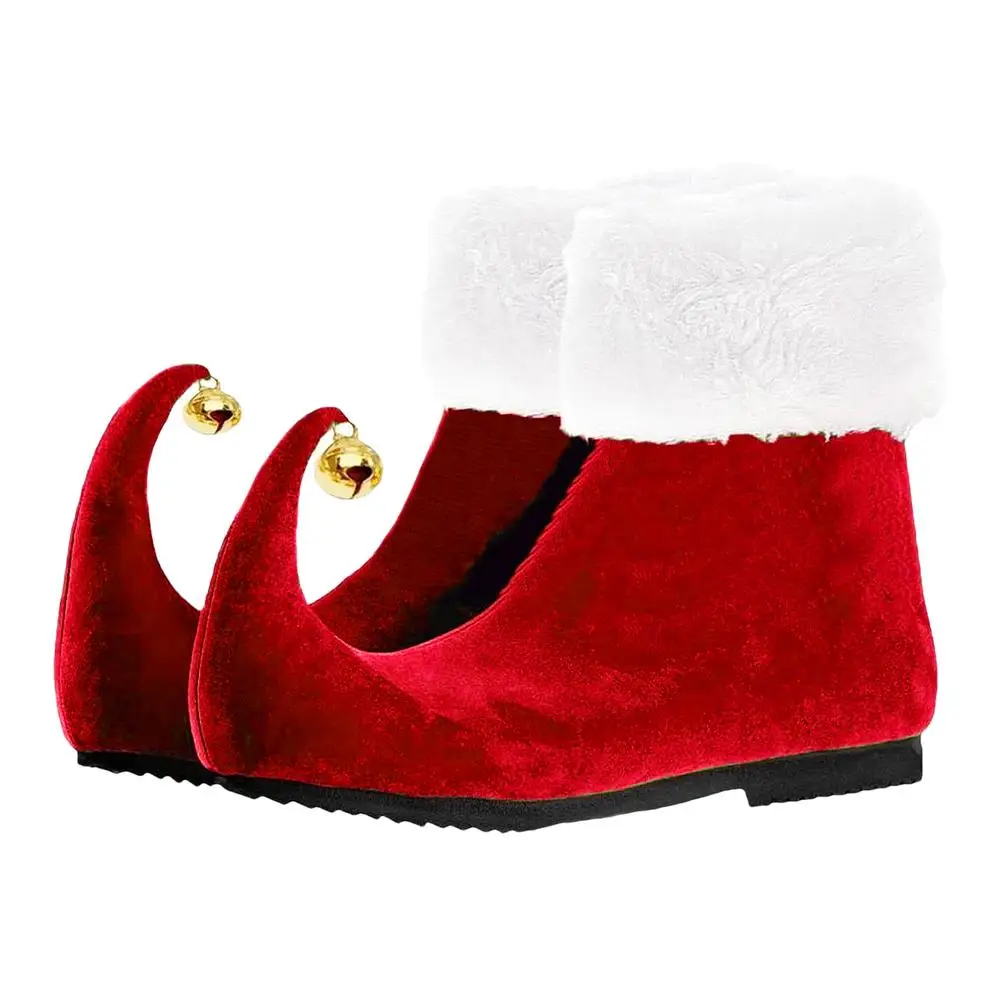 Chaussures D'elfe De Noël Pour Adultes - Bottes Mi-mollet Avec Cloches - Déguisement Cosplay Pour Fêtes Et Carnaval