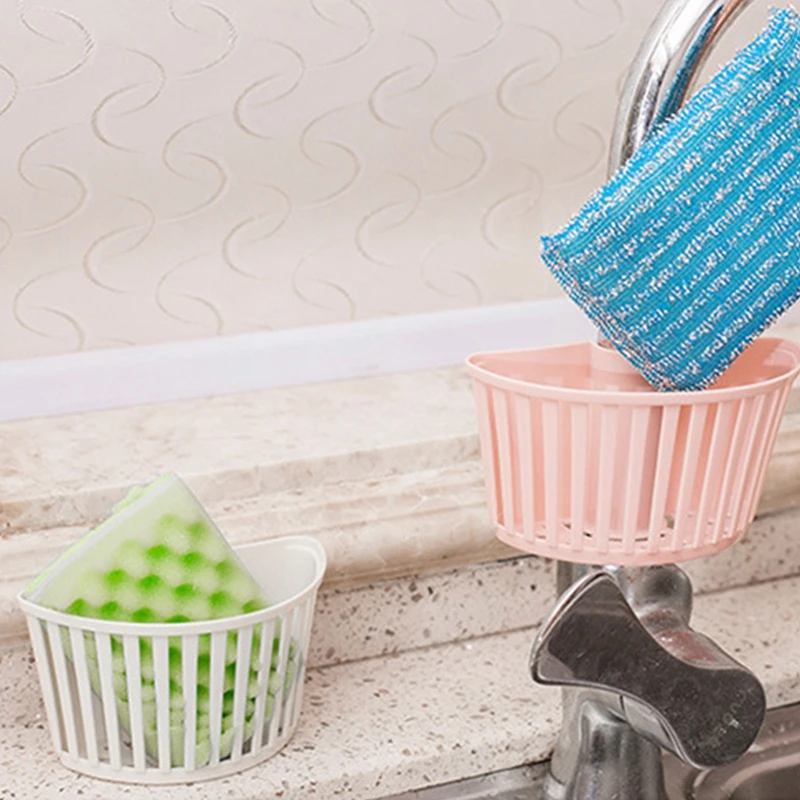 

Kitchen Supplies Sink Drain Basket Water Pipe Card Slot Sponge Storage Rack Debris Drain Rack Plastic Hanging Basket Rack