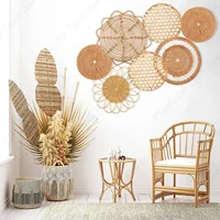 7Pcs Boho Rattan Wall Decor Hanging Woven Baskets Decor Bohemian Home Decor Handmade Wicker Wall Decor for Bedroom Farmhouse 1