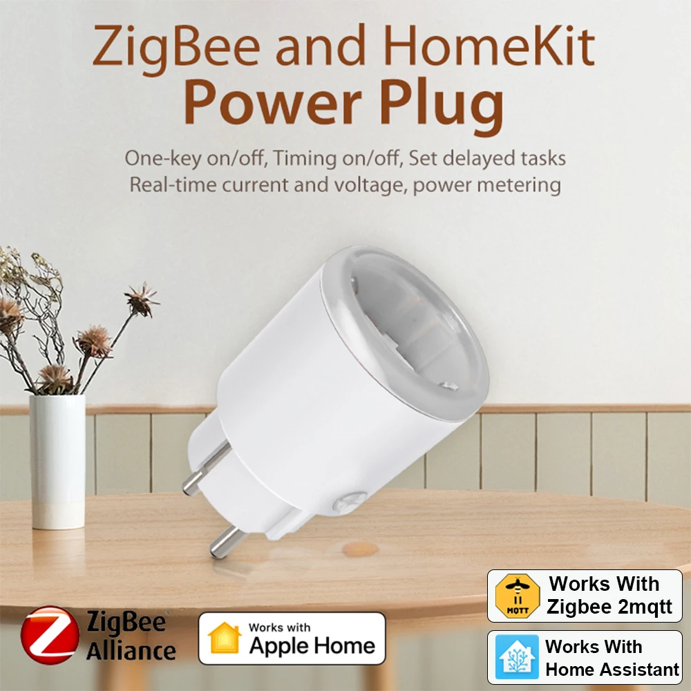 Smart Zigbee 3.0 Power Plug 16A EU Outlet 3680W Meter Remote Control Zigbee2mqtt Home Assistant smart plug socket