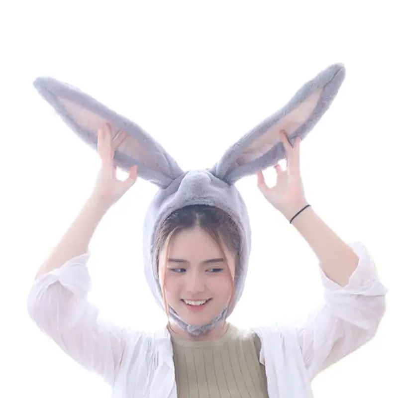 Japanese Plush Funny Eastern Bunny Ears Mask Adult Kids Halloween Party