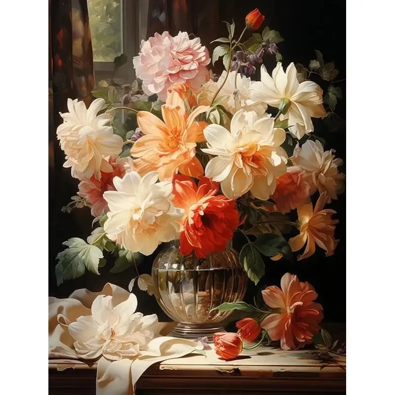 

50083168-Tulip diy digital oil painting acrylic flower painting explosion hand-filled landscape painting