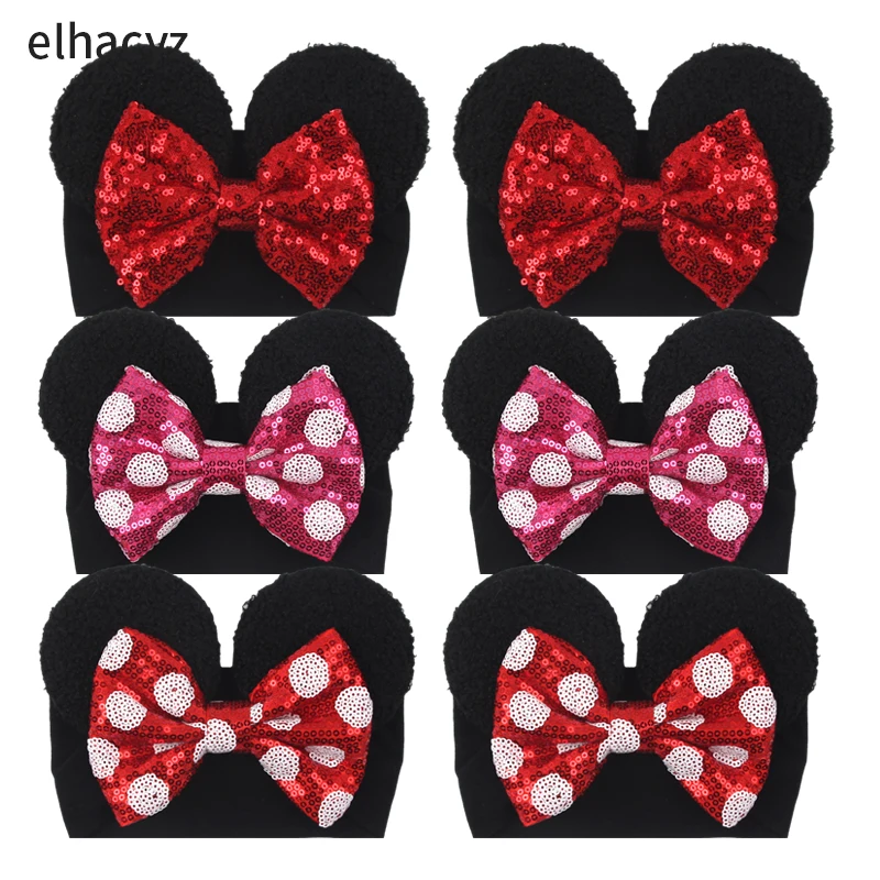 Cerchietto Con Orecchie Di Topo E Fiocco Glitterato Per Cosplay, Accessorio Per Feste A Tema Minnie - 5