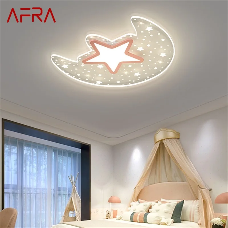 

AFRA Simple Ceiling Light Contemporary Moon Lamp Fixtures LED Home Decorative for Bed Room