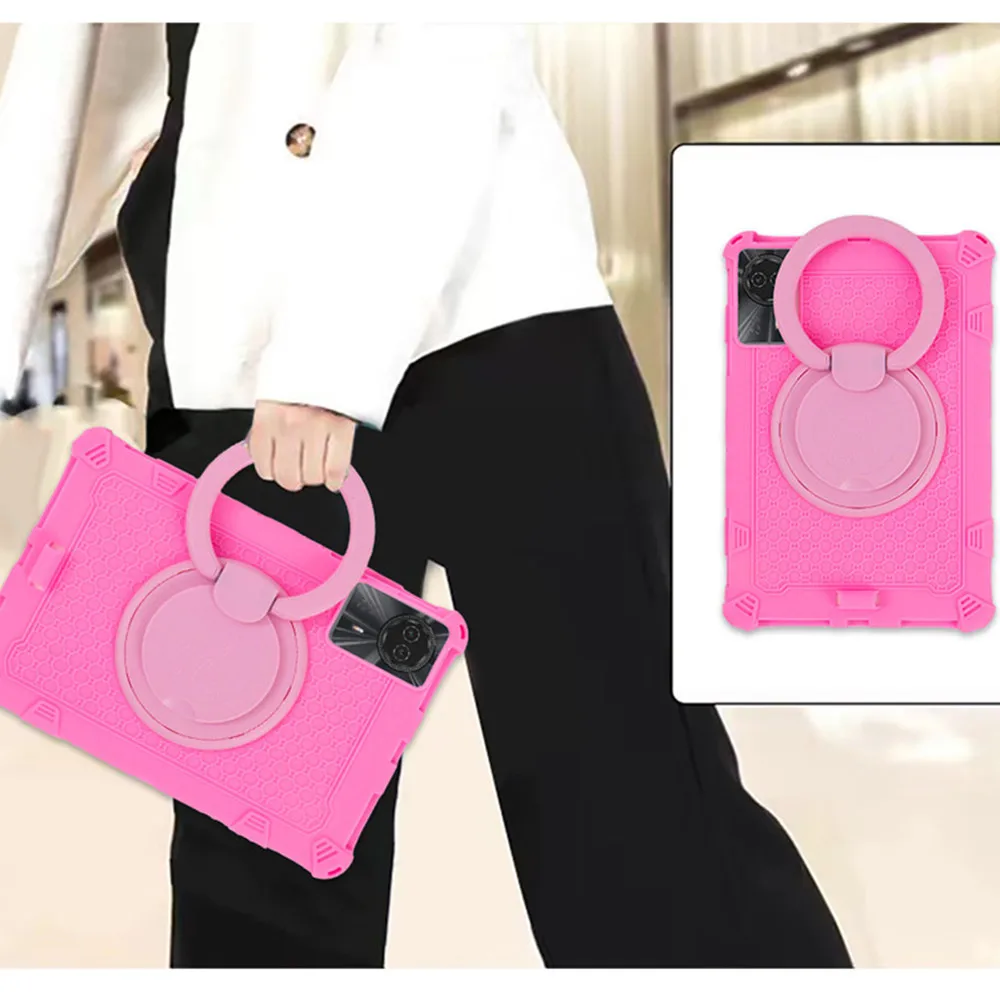 Soft Bubble Rotating Stand Shockproof Kids Tablet Case,