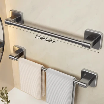 30/40/50/60 ซม.ผ้าเช็ดตัวห้องน้ําเล็บฟรีผ้าเช็ดตัวสีเทาสีขาวติดผนังผ้าเช็ดตัวห้องครัวหม้อชั้นวางรองเท้า 1