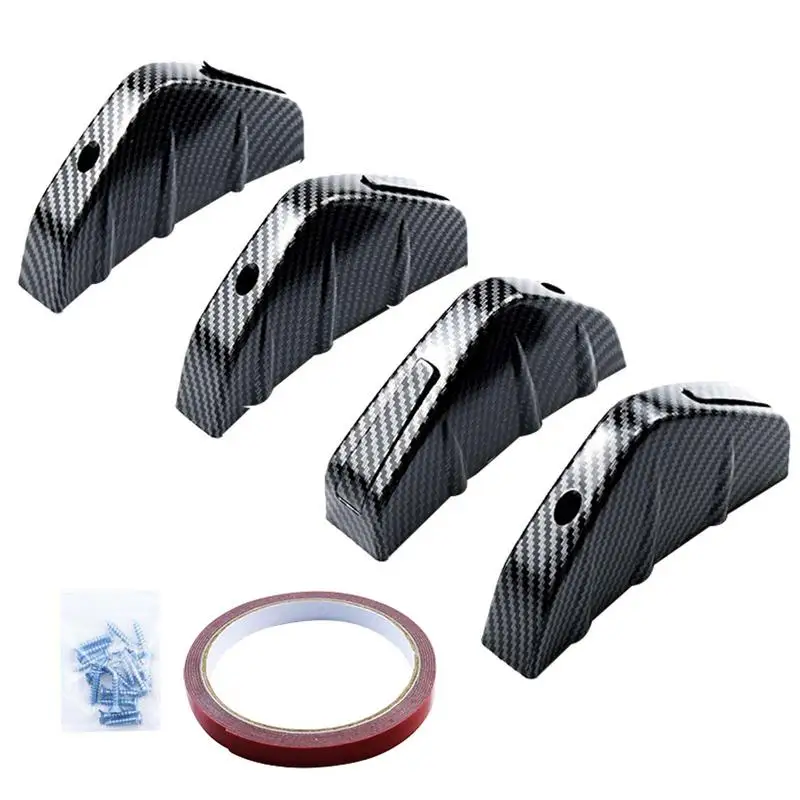 

Bumper Diffuser Universal Rear Bumper Lip Kit Universal Rear Bumper Diffuser Carbon Fiber Three-Dimensional Design 4 Pieces /