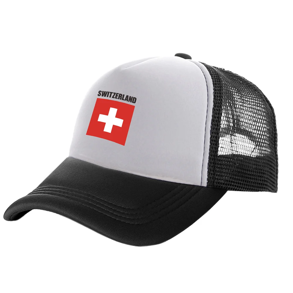 Schweiz Trucker Caps Männer Schweizer Hut Baseball Kappe Kühlen Sommer Unisex Mesh Net Caps – Detail 4