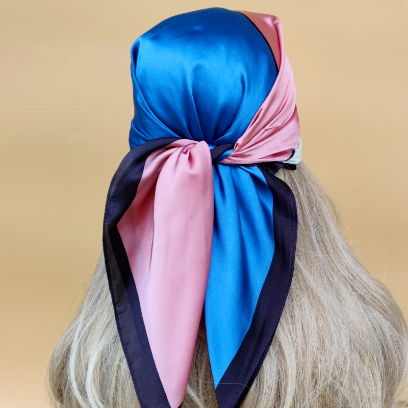 Popular 70X70CM Beach Scarves The Four Seasons Square Kerchief New Style Women Luxury Headscarf 2023 Design Sunscreen Silk Hijab 3