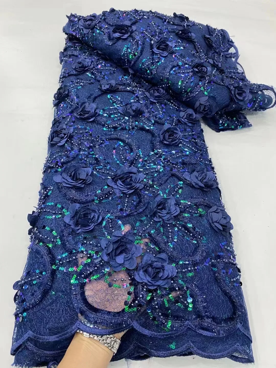 

African Lace Fabric 2023 Embroidered Nigerian Wedding Lace Fabric High Quality French Tulle Lace Fabric 5 Yards for Dress
