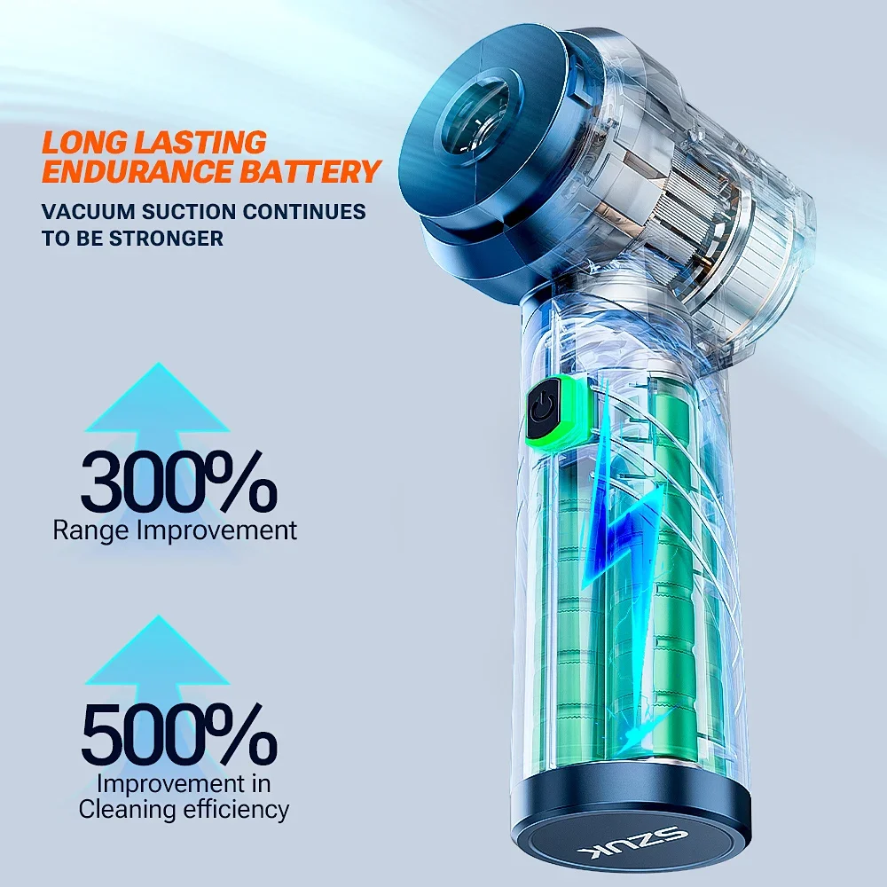 SZUK C013Max Car Vacuum Cleaner Foldable Portable Handheld Mini Vacuum Cleaner Wireless Strong Suction Cleaner Cleaning Machine 3