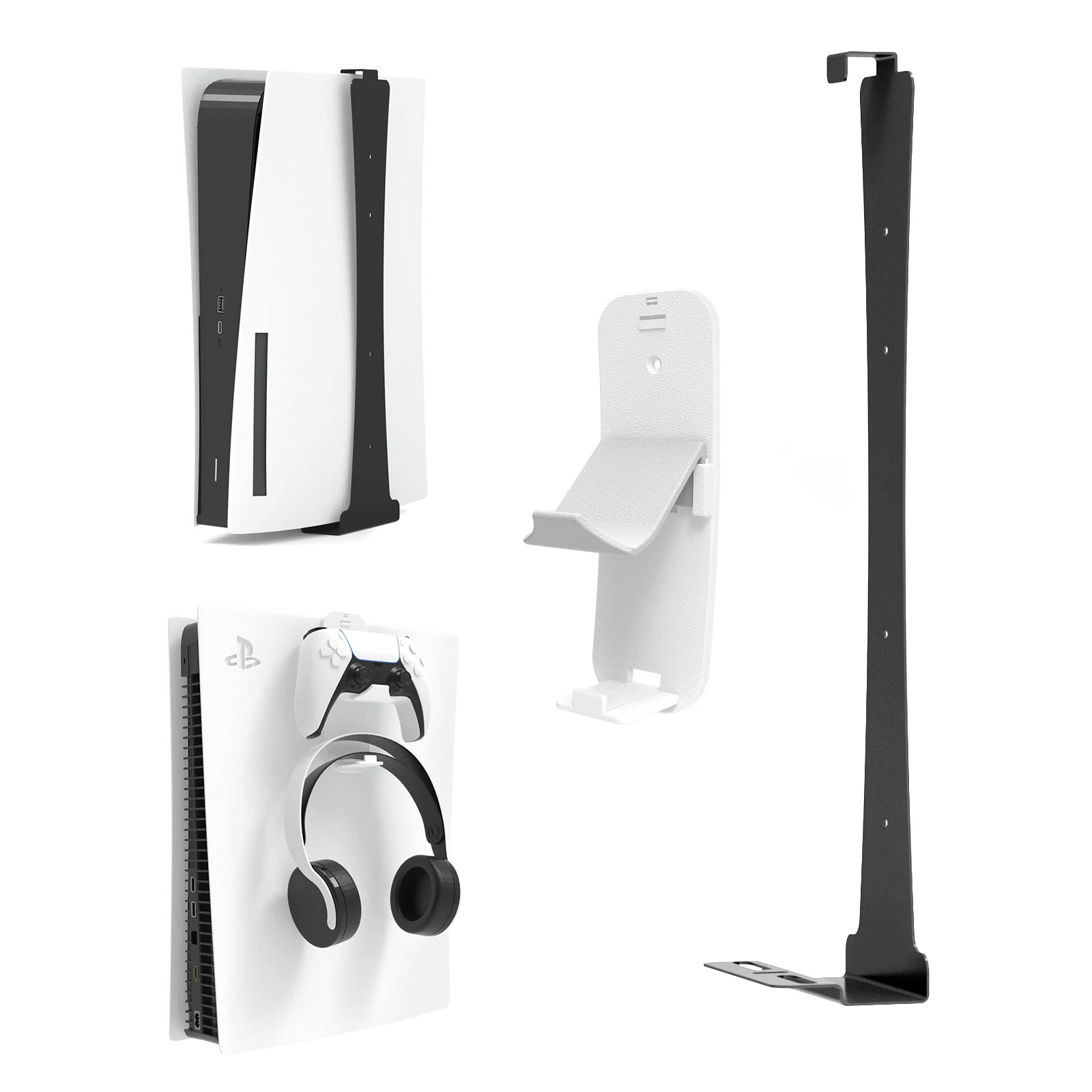

Host Wall Bracket Hook Set for PS5 Gamepad Headset Stand Game Accessories for PS5/Nintendo Switch/PS4/XBOX Series