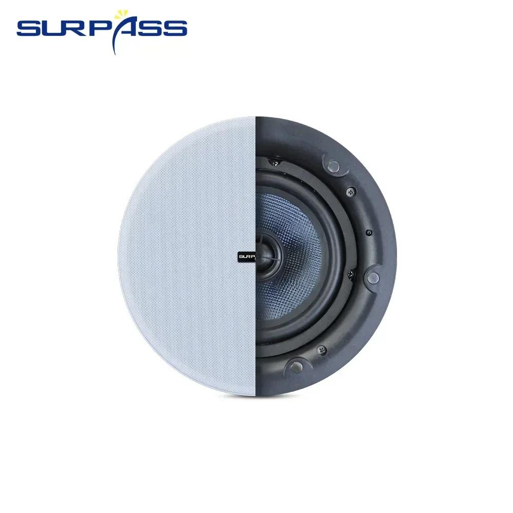 6.5'' 40W Ceiling Speaker Bluetooth in Ceiling Speaker System Built-in Class D Amplifier Indoor Active Recessed for Home