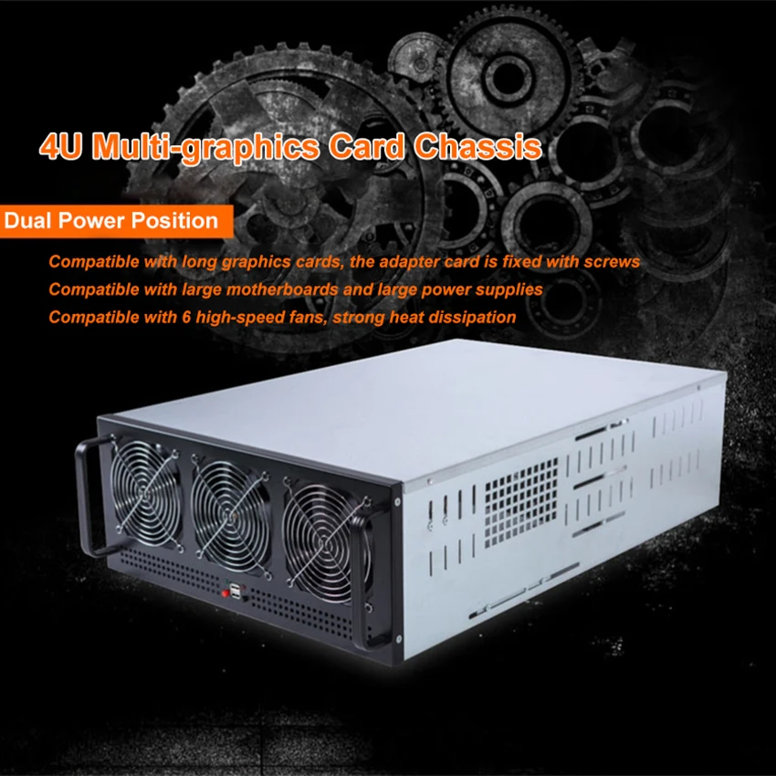 Eth Mining Rig Frame Case Gpu Gpu 65 mm Plug-in Direto Máquina Btc
