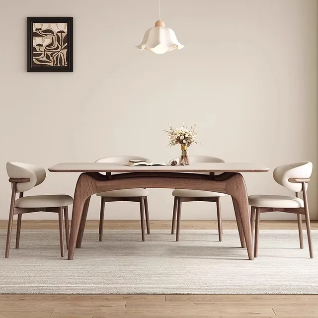 Modern Wood Dining Set 4