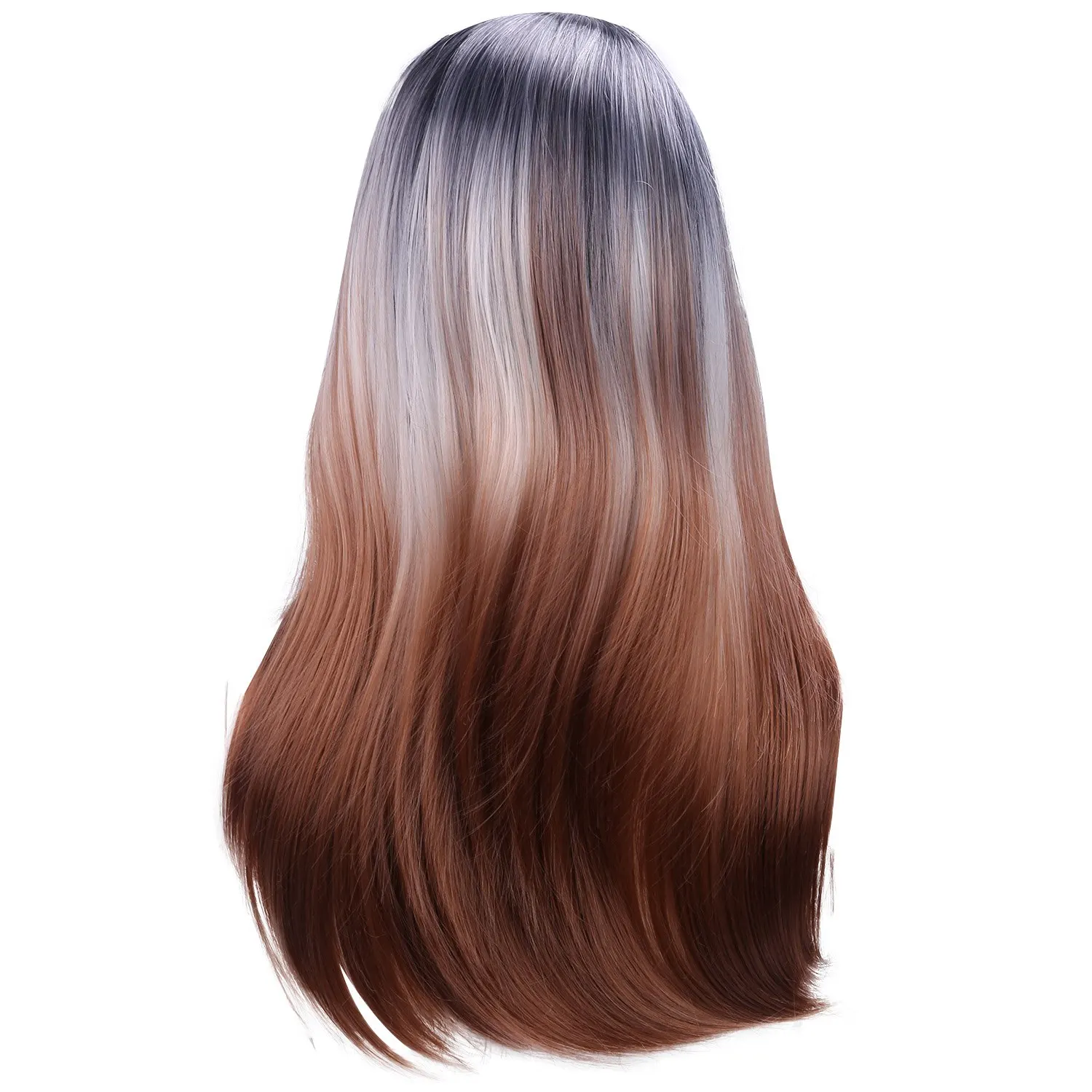 

Женские Длинные двухцветные вьющиеся волосы синтетический парик натуральные теплые Косплей волосы химическое волокно
