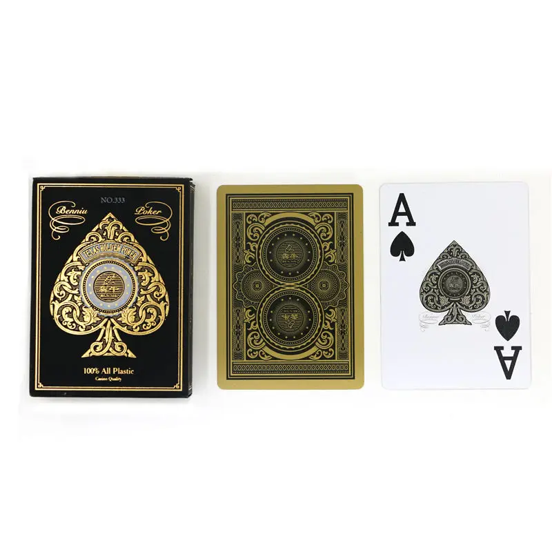Playing Cards Plastic Playing Cards Poker Set 24K Gold Silver PVC Full Plastic Waterproof Durable Poker Game Deck Magic Professional