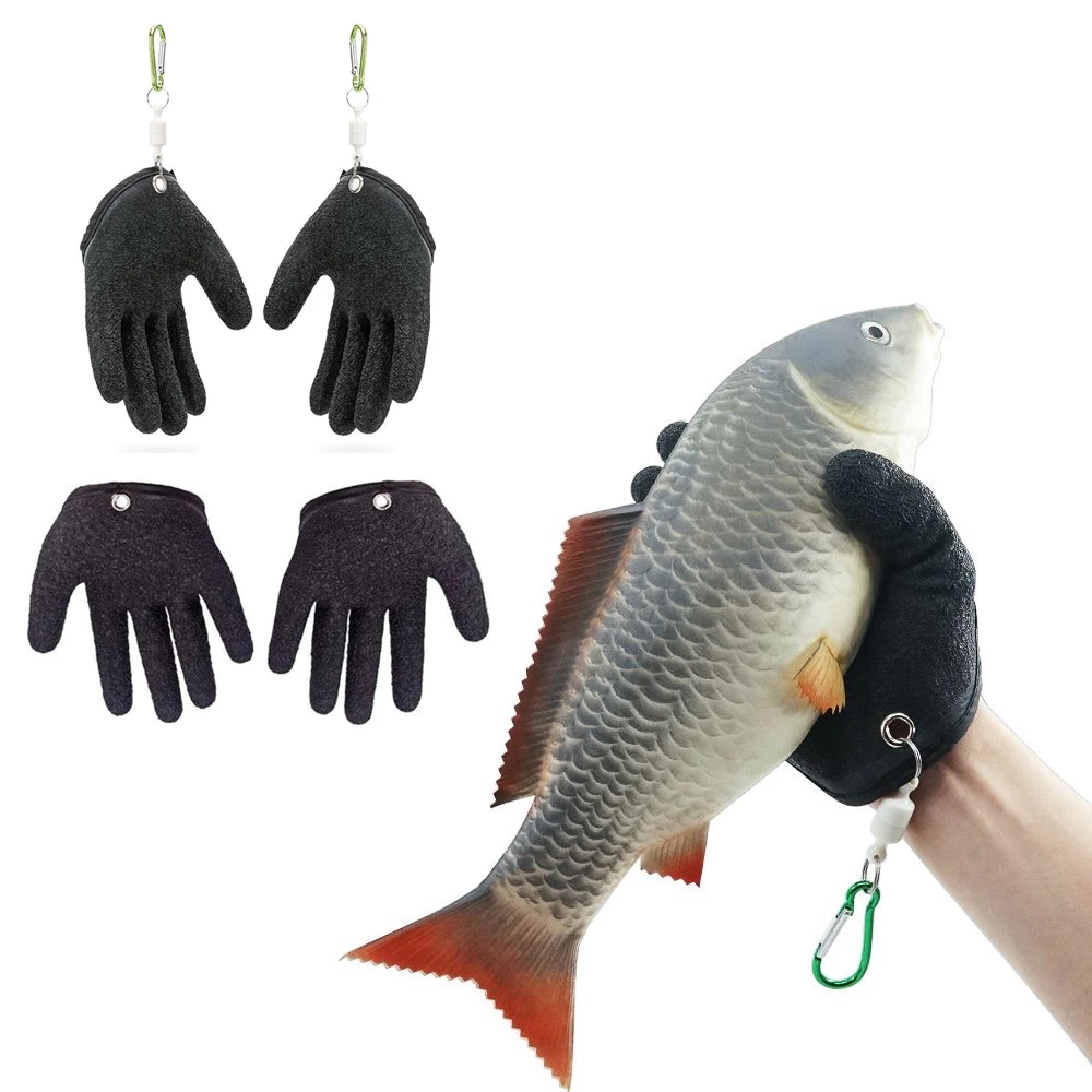 Fishing Gloves Full Finger Anti-Slip Durabl Work Cutproof Glove Fisherman Protect Hand Fish Grab Carp Latex Hunting Gloves