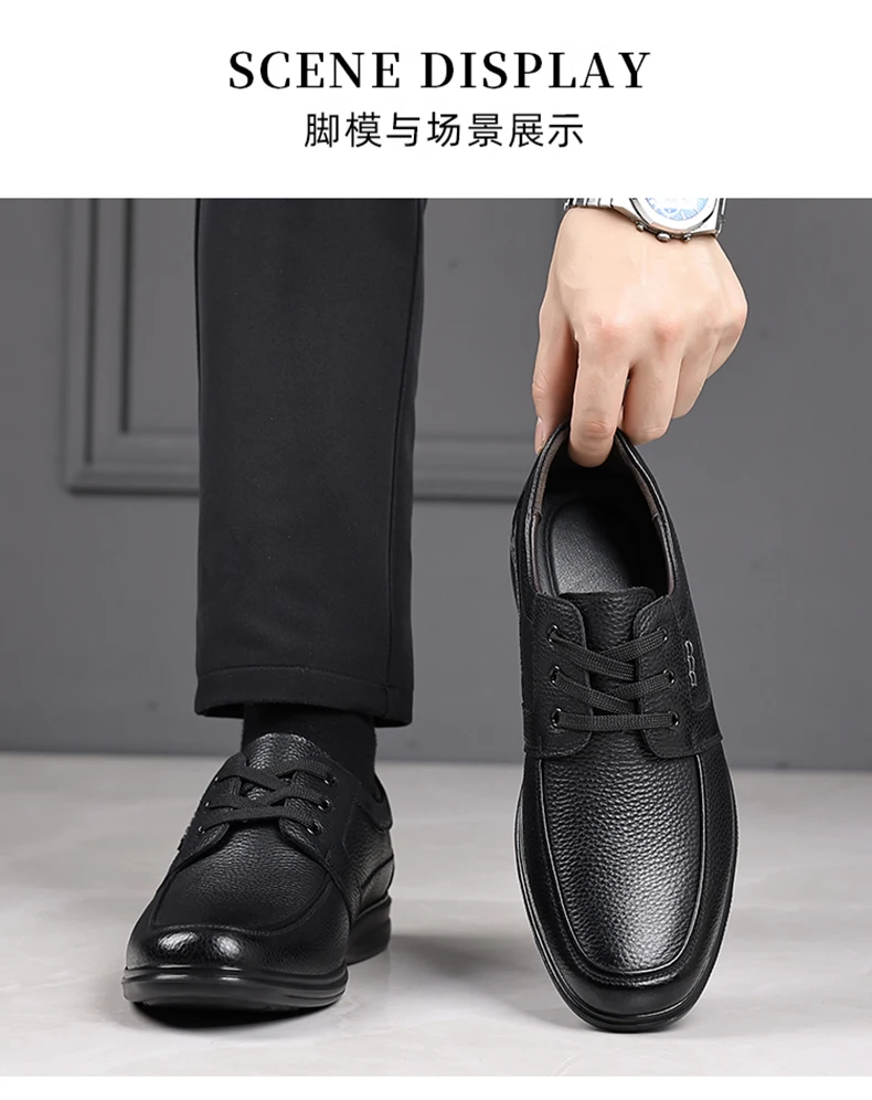 جديد الرجال مريحة للتنفس الأعمال عارضة أحذية جلد طبيعي الدانتيل متابعة مكتب رسمي عدم الانزلاق ارتداء مقاومة اللباس الأحذية