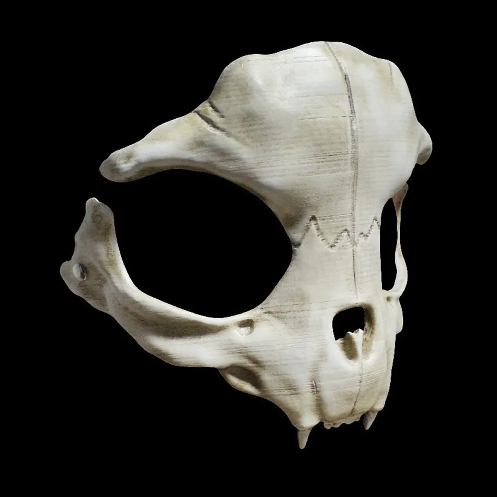 White Bone Head Mask, Resin Skull Scary Horror Ninja Mask Costume Props