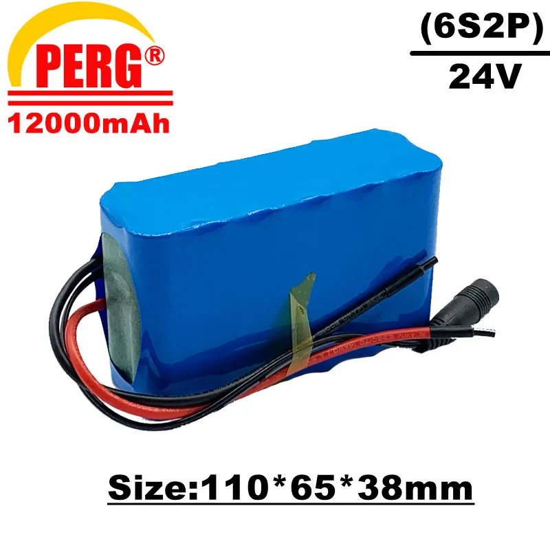 

24V 18650 lithium ion battery pack, 6s2p, 25.2v, 12000mah, built-in BMS, for outdoor lighting, video game boats, etc