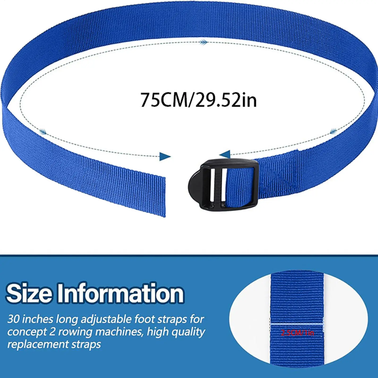 2Pcs Rowing Machine Feet Straps Leg Training Reusable Easy to Install Multipurpose Adjustable Gym Home Replacement Equipment