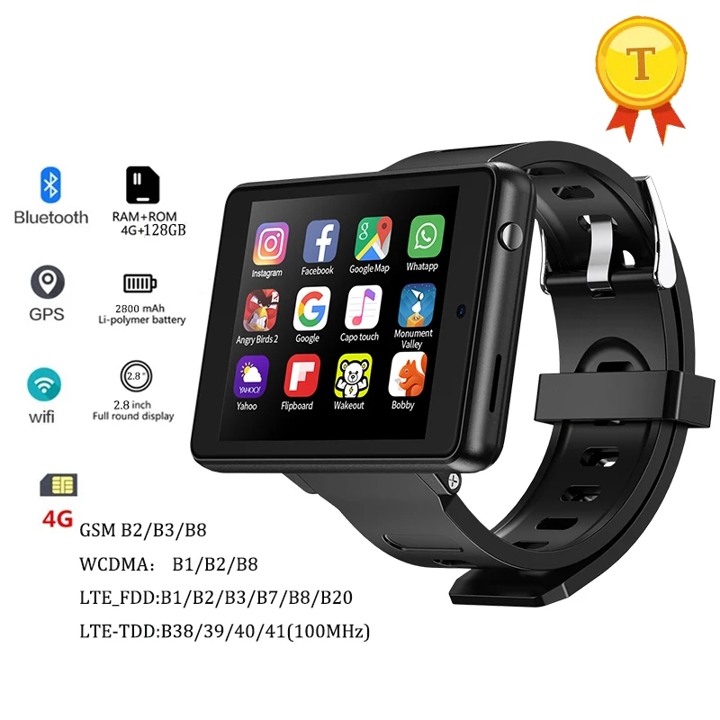Luxury 4G LTE big Screen GPS Smart Watch Phone Android system 4G RAM