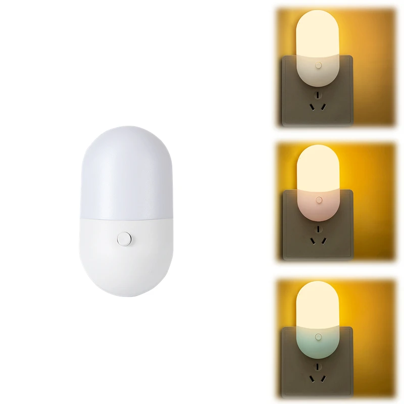 Warm White LED Night Light 110V/220V Auto On/Off Wall Lamp For Baby