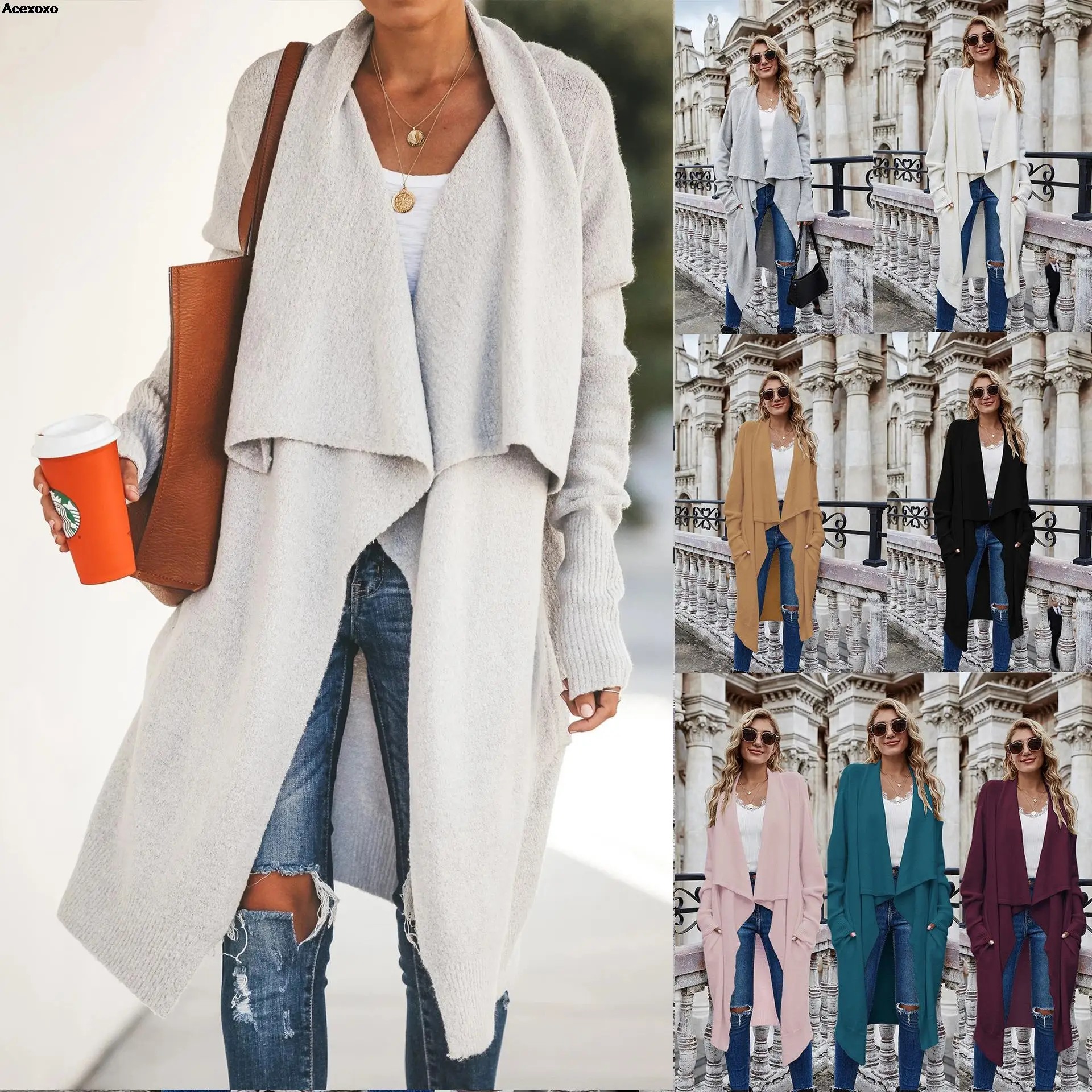 

Winter 2023 New Women's personality Fashion temperament solid color knitted coat