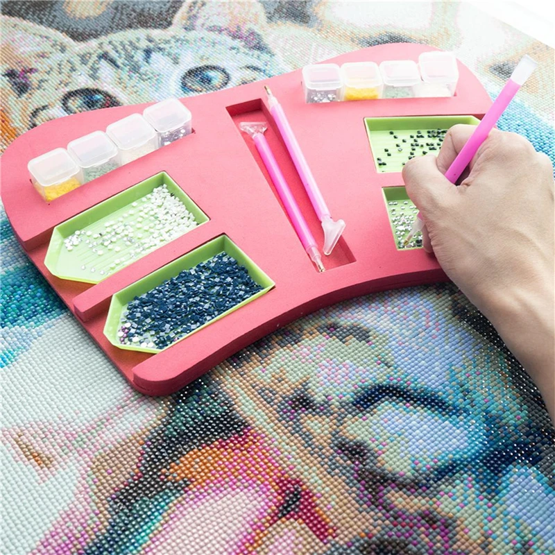 Multifunctional Diamond Painting Tray Holder Drill Pen Drill Pen Box Organizer DIY Craft Sewing Storage Tray diamond painting storage box storage box plastic storage box storage container storage bag diamond painting accessories diamond painting tool set