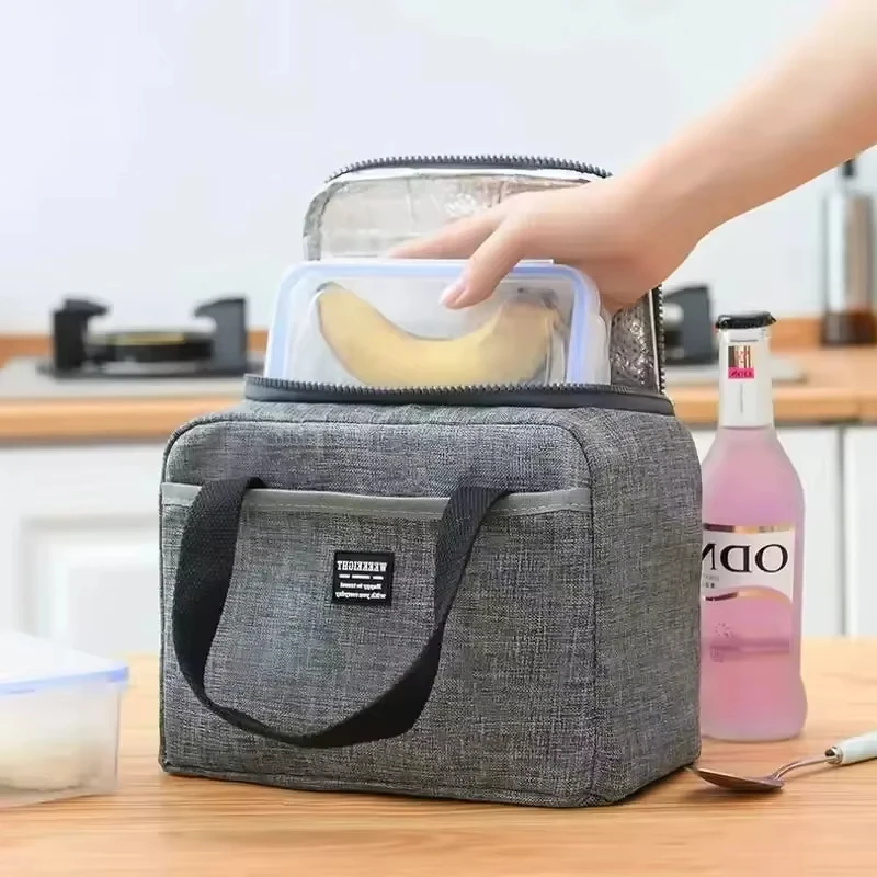 OL 여성을위한 휴대용 점심 가방 열 절연 도시락 상자 토트 쿨러 핸드백 방수..