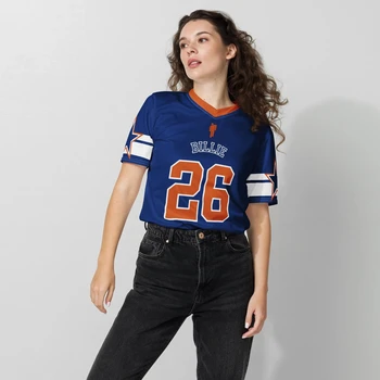 Billie Eilish Concert Clothing Trendy Sporty Style Summer Women's V-Neck Short-Sleeved Outdoor Sporty Quick-Dry Loose T-Shirt 1