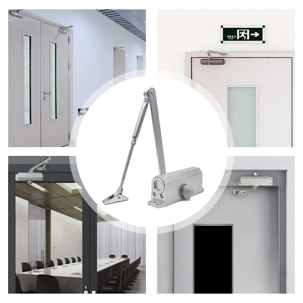 Adjustable Door Stopper Metal Mute Closing Door Tool Versatile Fireproofing Closer Residential Commercial Use door stopper door closer