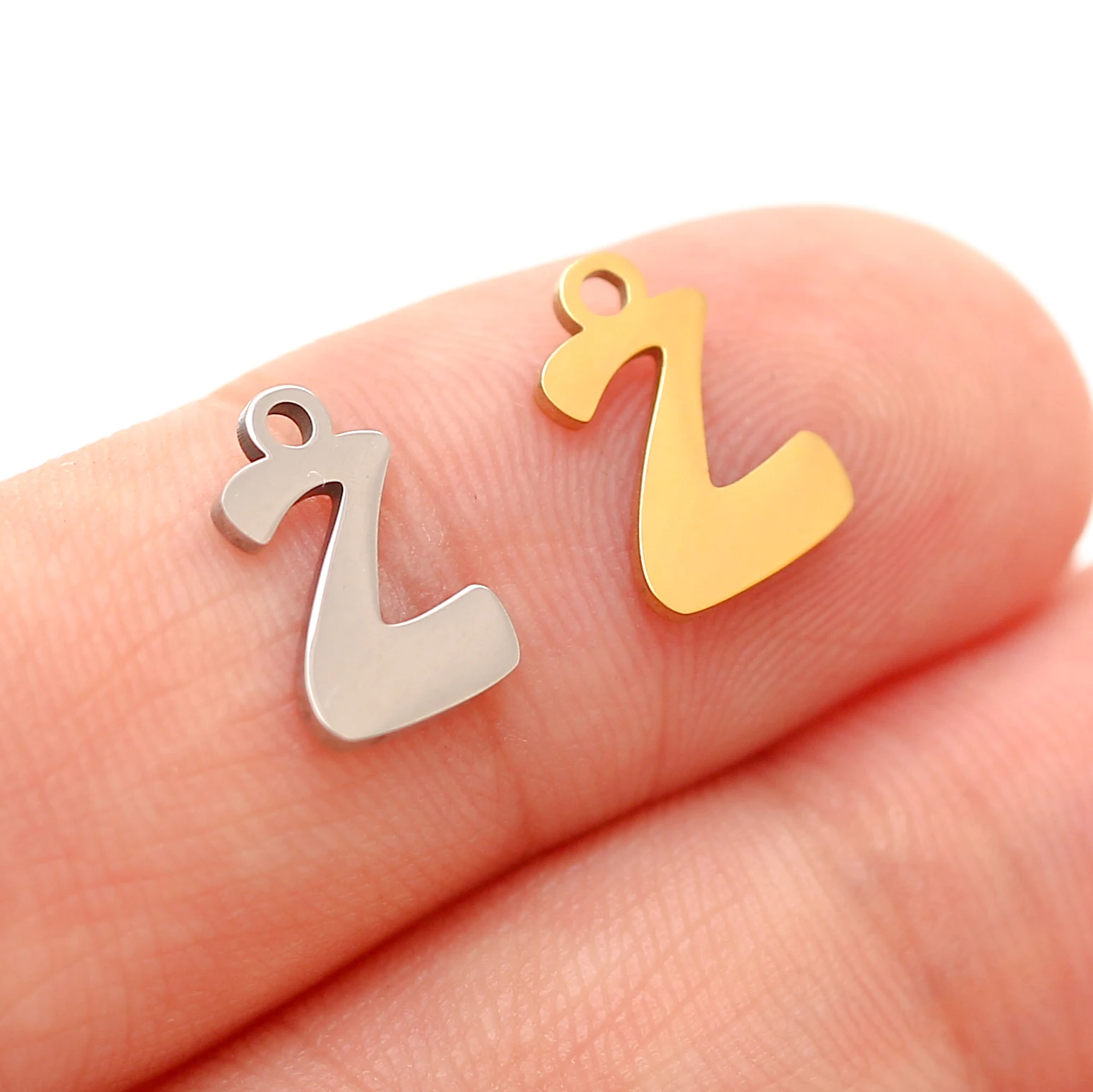 5pcs anfängliche Charms 18k pvd plattiert Edelstahl 26 Buchstaben A-Z Alphabet Anhänger DIY Schmuck Zubehör für Armband Halskette – Detail 35