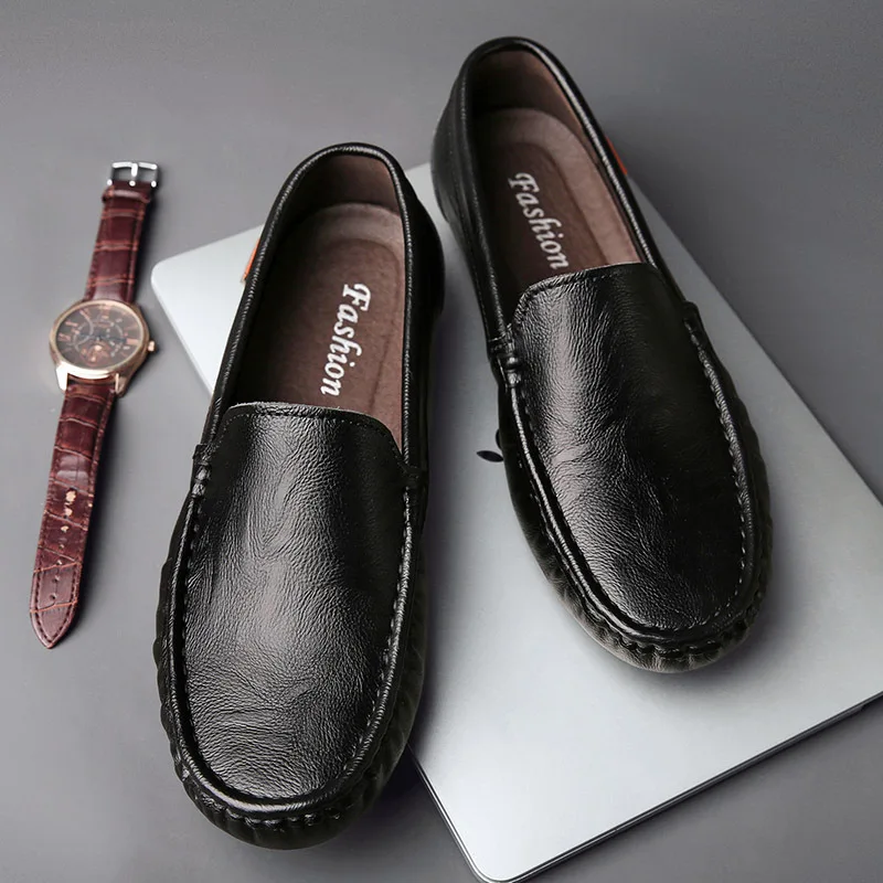 Breathable Genuine Leather Men Loafers Fashion Casual Business Driving Casual Shoes for Men Spring Autumn Male Shoes Leather Shoes