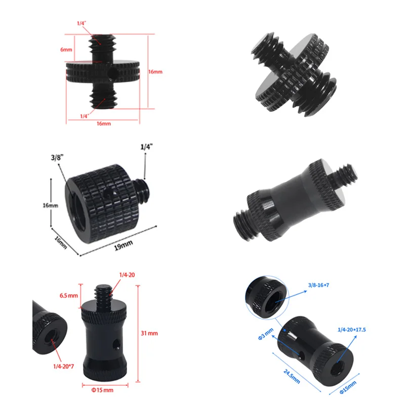 Feichao 1Pc 1/4 A 3/8 M5 M6 M8 M10 Vite Per Fotocamera Bullone Maschio Femmina Convertitore Vite Per Treppiede Monopiede Adattatore Per Montaggio Stud